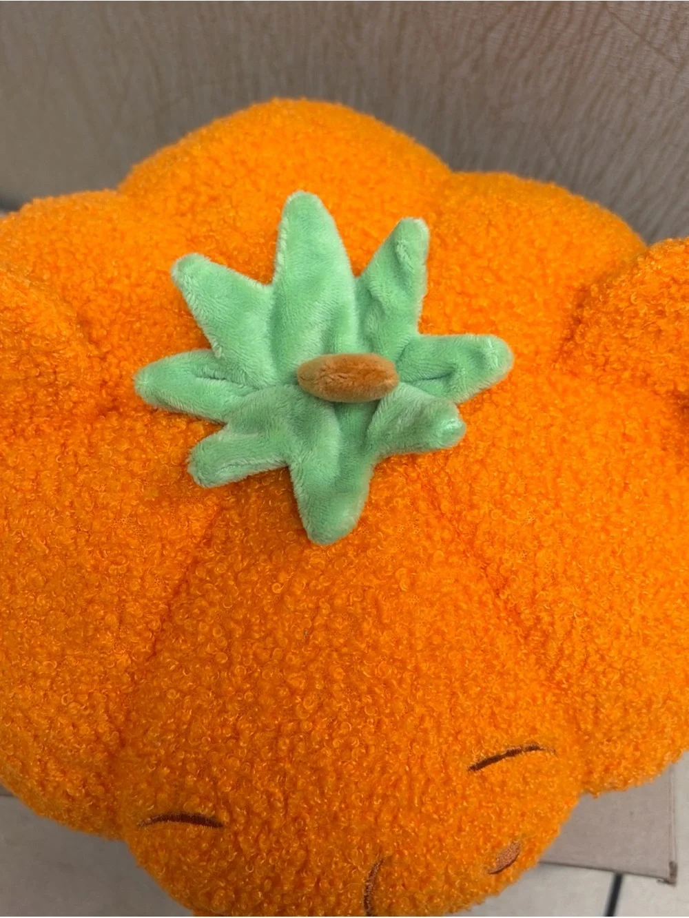 Disney Winnie the Pooh Pumpkin Plush Accent Pillow with Green Stem NWT